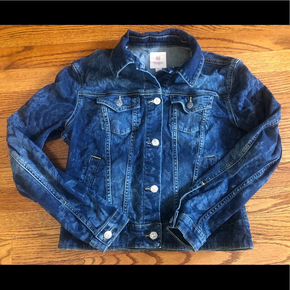 Lularoe Denim Jean Jacket Floral